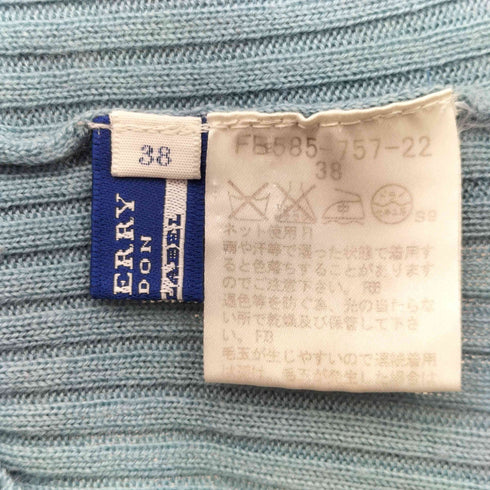 バーバリーブルーレーベル BURBERRY BLUE LABEL チェック切り替え リブニットトップス レディース JPN:38