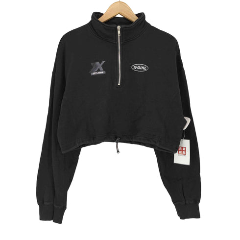 エックスガール X-girl HALF ZIP CROPPED SWEAT TOP レディース JPN:M