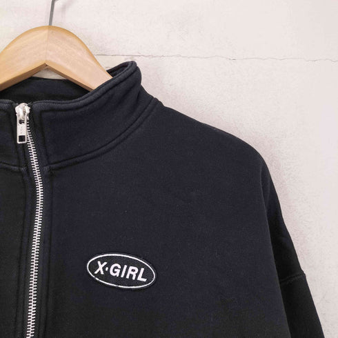 エックスガール X-girl HALF ZIP CROPPED SWEAT TOP レディース JPN:M