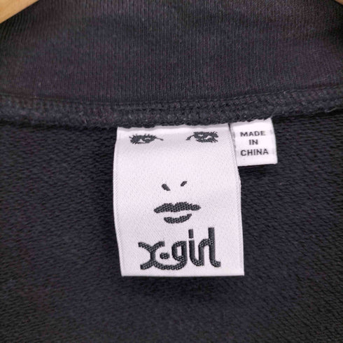 エックスガール X-girl HALF ZIP CROPPED SWEAT TOP レディース JPN:M