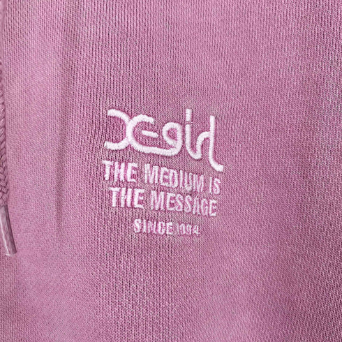 エックスガール X-girl MESSAGE AND FACE FADED ZIP UP SWEAT HOODIE レディース JPN:M