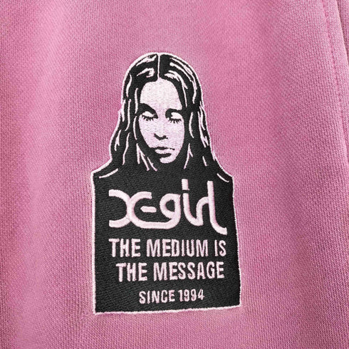 エックスガール X-girl MESSAGE AND FACE PATCH FADED SWEAT PANTS レディース JPN:M
