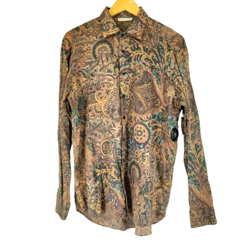 エトロ ETRO MADE IN ITALY 総柄 コットン ロングスリーブ シャツ メンズ 41
