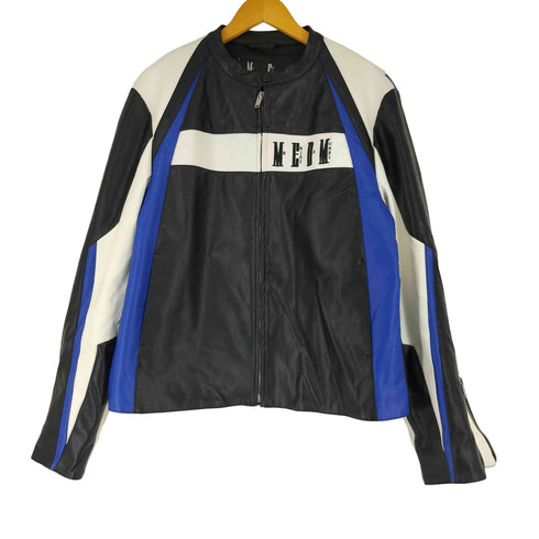 ミスターエンジョイダマネー MR ENJOY DA MONEY COLOR BLOCKED LEATHER JACKET カラーブロック レザージャケット メンズ
