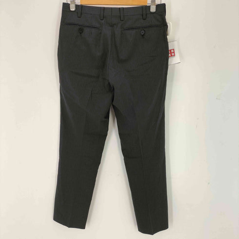 バーバリーブラックレーベル BURBERRY BLACK LABEL ウール混 センタープレス ストライプ スラックス メンズ 90-74-165-36R