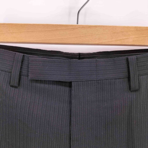 バーバリーブラックレーベル BURBERRY BLACK LABEL ウール混 センタープレス ストライプ スラックス メンズ 90-74-165-36R