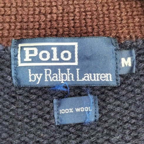 ポロラルフローレン POLO RALPH LAUREN ワッペン クルミボタン リブニット メンズ import:M