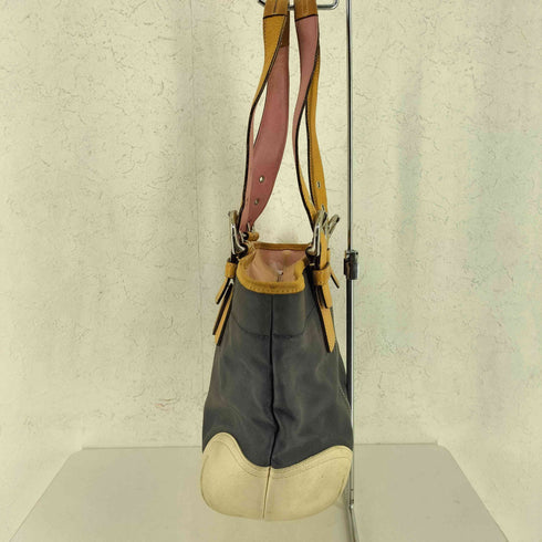 コーチ COACH キャンバス レザー ハンドバッグ canvas leather handbag レディース