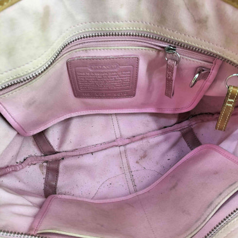 コーチ COACH キャンバス レザー ハンドバッグ canvas leather handbag レディース
