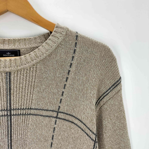 ドッカーズ DOCKERS グレーチェック コットンニットセーター メンズ L