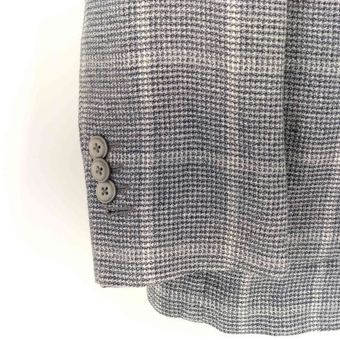 l.b.m.1911 イタリア製 SLIM FIT リネンコットン 2B チェック柄 テーラードジャケット メンズ