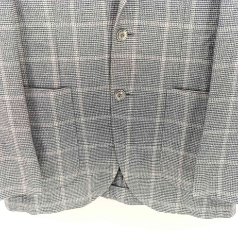 l.b.m.1911 イタリア製 SLIM FIT リネンコットン 2B チェック柄 テーラードジャケット メンズ