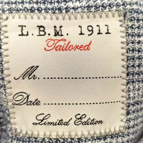 l.b.m.1911 イタリア製 SLIM FIT リネンコットン 2B チェック柄 テーラードジャケット メンズ