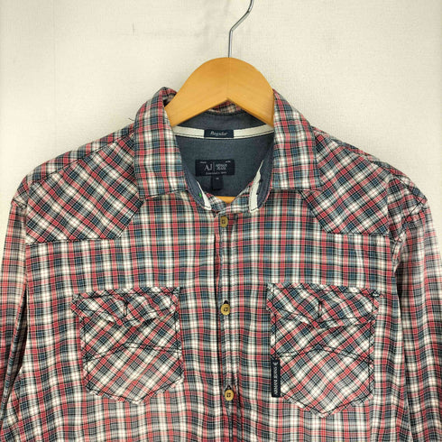 アルマーニジーンズ ARMANI JEANS ギンガムチェック 長袖シャツ メンズ import:M