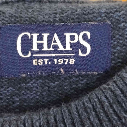 チャップス CHAPS ワンポイントロゴ刺繍 ボーダーニットセーター メンズ XL