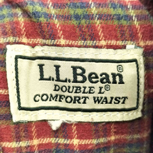 エルエルビーン L.L.Bean 80s 裏地チェックネル 2タック ワークパンツ メンズ