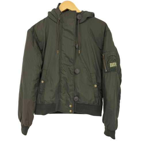 スーパードライ Superdry 極度乾燥(しなさい) Militaire Ma1 Bomber Met Capuchon dames Jack ミリタリー ボンバージャケット レディース UK:10