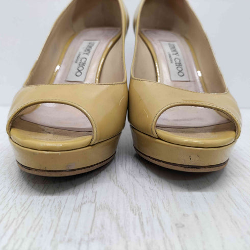 ジミーチュウ JIMMY CHOO エナメル オープントゥ パンプス ピンヒール レディース JPN:36