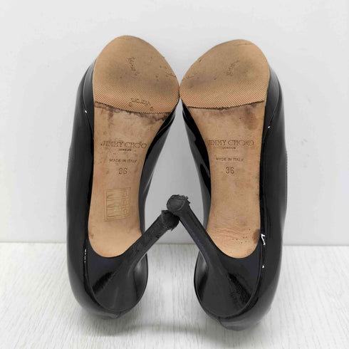 ジミーチュウ JIMMY CHOO エナメル オープントゥ パンプス ピンヒール レディース EUR:36