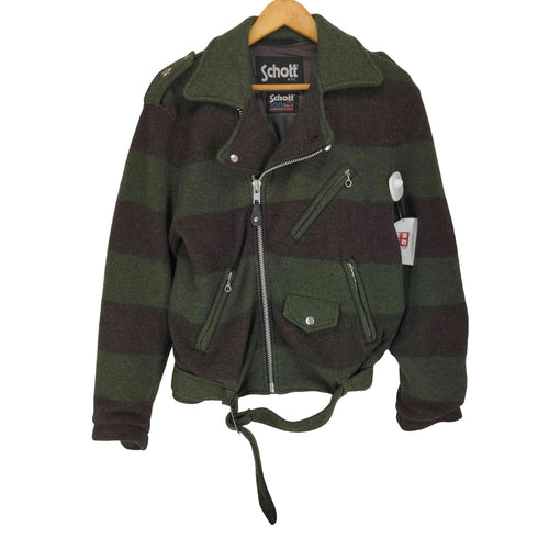 ショット Schott ウール ボーダー ダブルライダースジャケット メンズ import:M