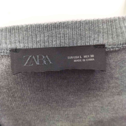 ザラ ZARA コントラストニットカーディガン レディース import:L