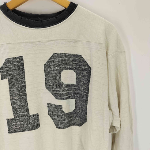 ウエアハウス WAREHOUSE ダメージ加工 ナンバリング プリント 長袖 Tシャツ メンズ 40