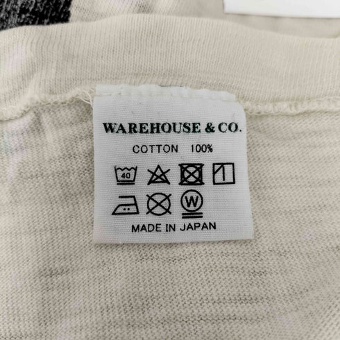 ウエアハウス WAREHOUSE ダメージ加工 ナンバリング プリント 長袖 Tシャツ メンズ 40