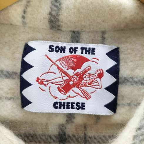サノバチーズ SON OF THE CHEESE 開襟 オープンカラー ウール フランネル チェック シャツ メンズ JPN:L