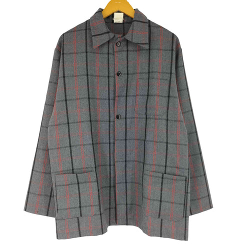 MARC LE BIHAN チェックロングスリーブ ウール シャツ メンズ