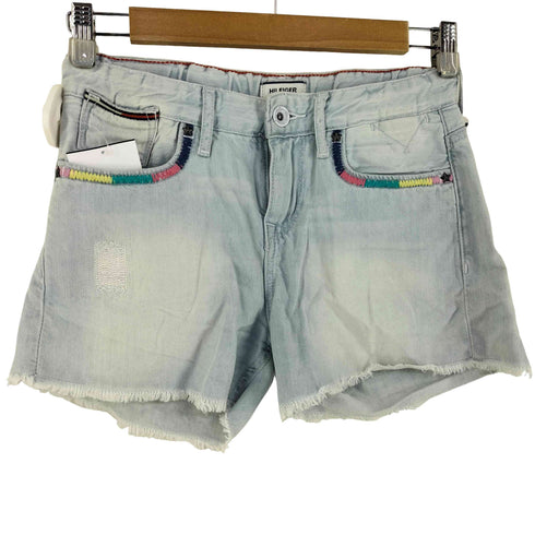 ヒルフィガーデニム HILFIGER DENIM スタースタッズ カラフルステッチ デニム ショートパンツ Y2K レディース 164
