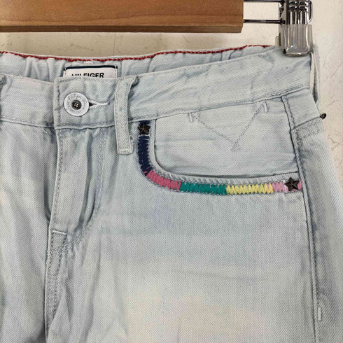 ヒルフィガーデニム HILFIGER DENIM スタースタッズ カラフルステッチ デニム ショートパンツ Y2K レディース 164