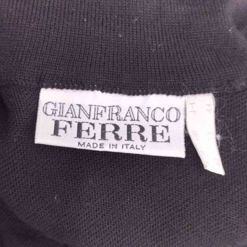 ジャンフランコフェレ GIANFRANCO FERRE イタリア製 ギャザーデザイン ハイネックウールトップス レディース JPN:44