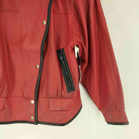 クレージュ courreges 日本製 レザーライダースジャケット レディース US:38