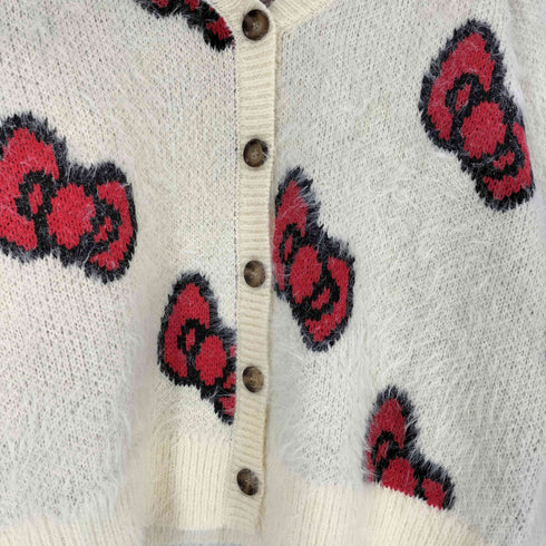 フリークスストア FREAKS STORE リボン柄 Vネック ニットカーディガン レディース FREE