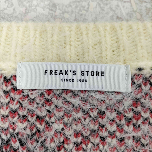 フリークスストア FREAKS STORE リボン柄 Vネック ニットカーディガン レディース FREE