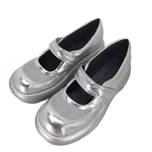 チャールズアンドキース CHARLES&KEITH メッシュ カーブプラットフォームメリージェーン レディース 24.5