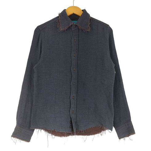 ハムネット HAMNETT 90-00S カットオフ加工 長袖 ガーゼシャツ メンズ import:M