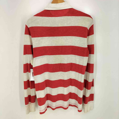 ポロバイラルフローレン Polo by RALPH LAUREN 00s ビッグロゴワッペン 長袖 ボーダー ラガーシャツ メンズ import:XS