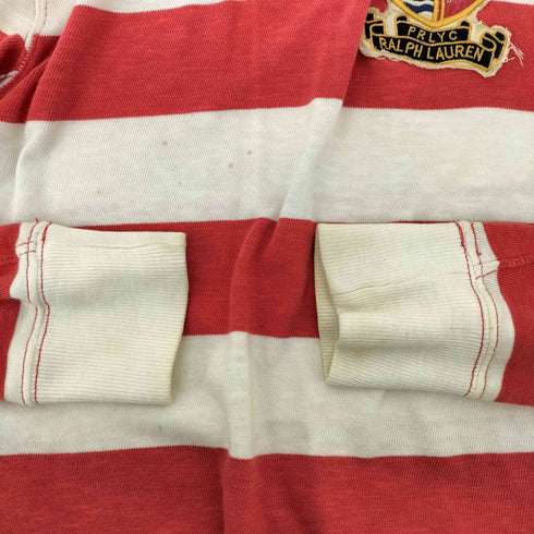 ポロバイラルフローレン Polo by RALPH LAUREN 00s ビッグロゴワッペン 長袖 ボーダー ラガーシャツ メンズ import:XS