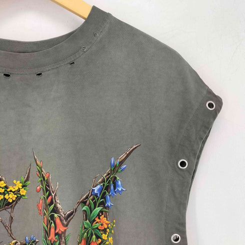 supermade USED加工 ボタニカルプリント タンクトップ メンズ 2XL