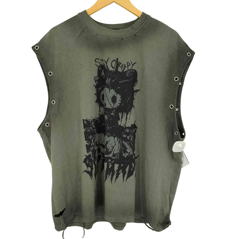 supermade USED加工 プリント タンクトップ メンズ import:XL