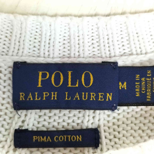 ポロラルフローレン POLO RALPH LAUREN PIMA COTTON ポニー刺繍 ケーブルニット レディース import:M