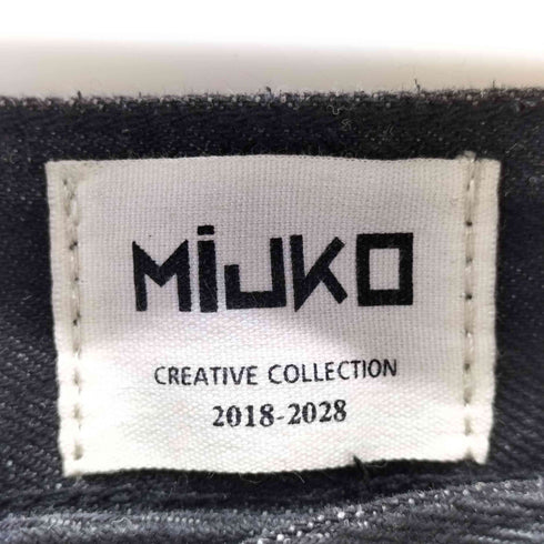 MIJKO ダメージ加工 コーティング バギー ワイド ブラックデニム メンズ JPN:M