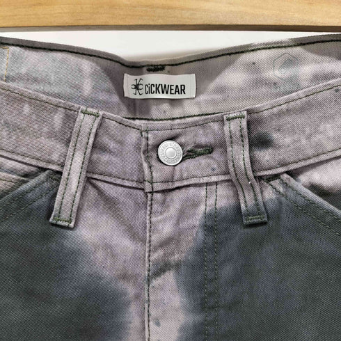 CiCKWEAR リメイク ブリーチ加工 ペイント バギー デニムショーツ メンズ W31/L30
