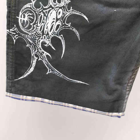 CiCKWEAR リメイク ブリーチ加工 ペイント バギー デニムショーツ メンズ W31/L30