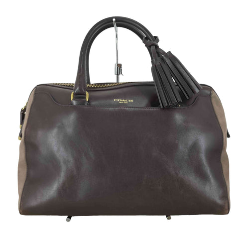 コーチ COACH レザー スエード タッセルチャーム ボストンバッグ leather suede bostonbag レディース