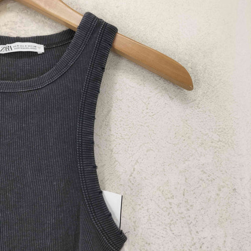 ザラ ZARA ダメージ加工 リブタンクトップ レディース JPN:S
