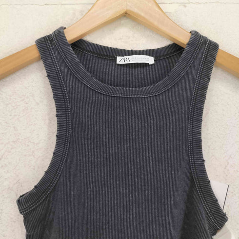 ザラ ZARA ダメージ加工 リブタンクトップ レディース JPN:S