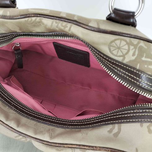 コーチ COACH 馬車柄 キャンバス ハンドバッグ canvas handbag レディース