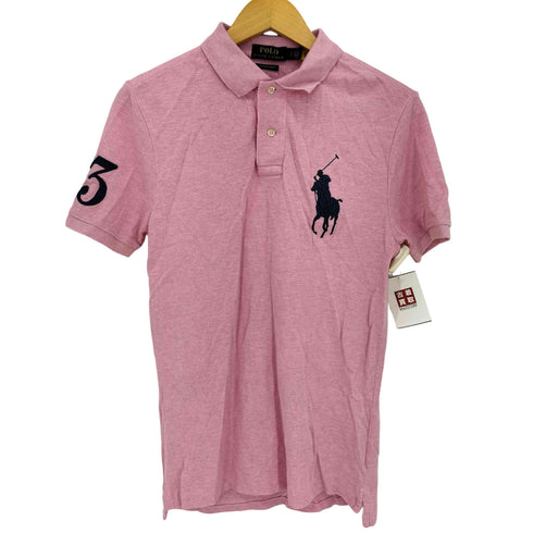ポロラルフローレン POLO RALPH LAUREN 現行QRタグ CUSTOM SLIM FIT ビッグポニー ナンバリング刺繍 半袖ポロシャツ メンズ import:S